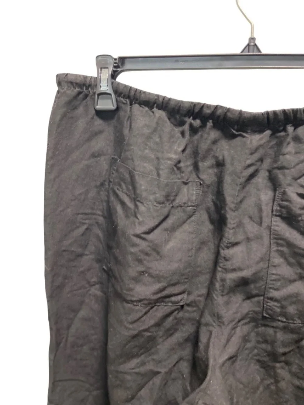 H&M Drawstring Linen Pants Black Size XL Beach Coastal Minimalist Vacation Cute